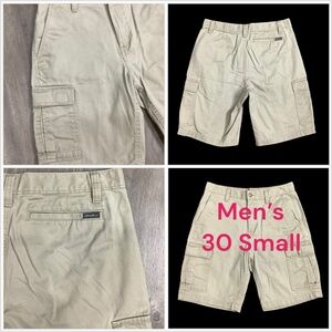 Men's Eddie Bauer 30 S Small Chino Khakis Shorts Cargo Khaki Durable Cotton